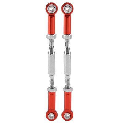 RC Truck Steering Rods, 2 Pcs Aluminium Alloy Steering Linkage Rods for Slash 1/10 Scale RC Truck Remote Control Car Spare Part Accessory (Red)