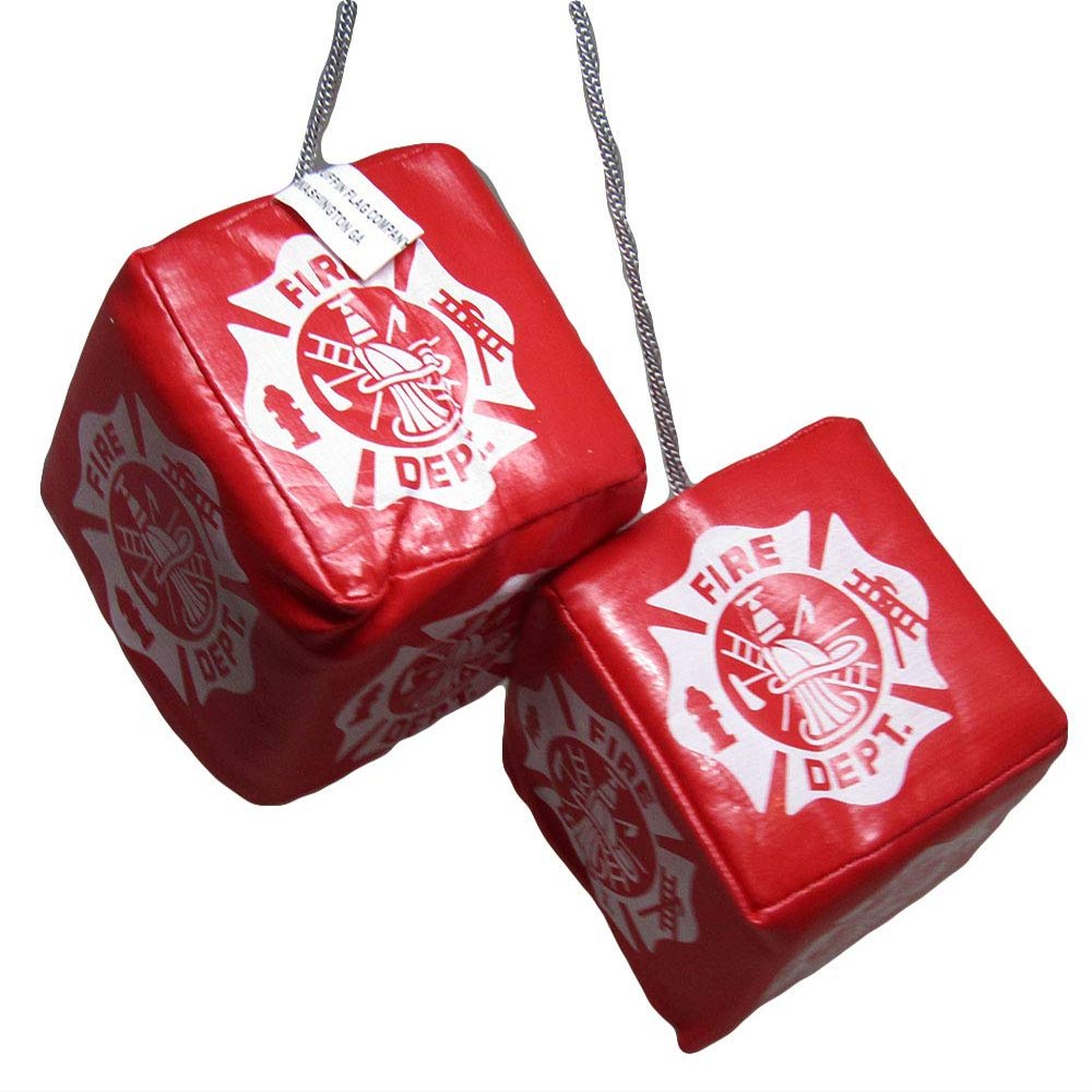 3" Fire Dept Department Fire Fighter Hanging Dice