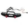 LAFEINA Metal Front Bumper with 2 LED Lights Lamp for 1/10 Scale RC Crawler Remote Control Car TRX-4 Accessory view 1
