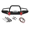 LAFEINA Metal Front Bumper with 2 LED Lights Lamp for 1/10 Scale RC Crawler Remote Control Car TRX-4 Accessory view 2