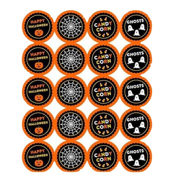 2" Round Sticker Labels, Halloween Set of 20 Party Favor Sticker Labels, Classroom Candy Bags, Mason Jar Stickers, Labels