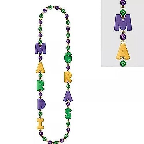 Mardi Gras Giant Beads Necklace - 22" | Multicolor - Pack of 1