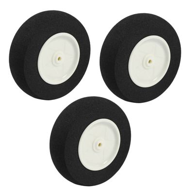 Aexit 3pcs RC Electrical equipment Model Toys Aircraft Plastic Hub Sponge Spoke Wheel Tire 60mm x 18mm