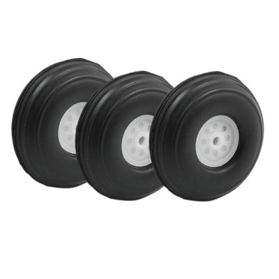 Aexit 3pcs RC Electrical equipment Remote Control Airplane DIY PU Tire Wheel D38mm H14mm d3mm