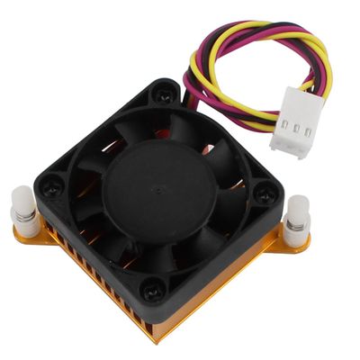 Aexit 4cm Brushless Electrical equipment Motor Aluminium Heatsink Cooling Fan Black Gold Tone