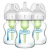 Dr. Brown's Natural Flow Anti-Colic Options+ Wide-Neck Glass Baby Bottles 5 oz/150 mL, with Level 1 Slow Flow Nipple, 3 Pack, 0m+ view 1