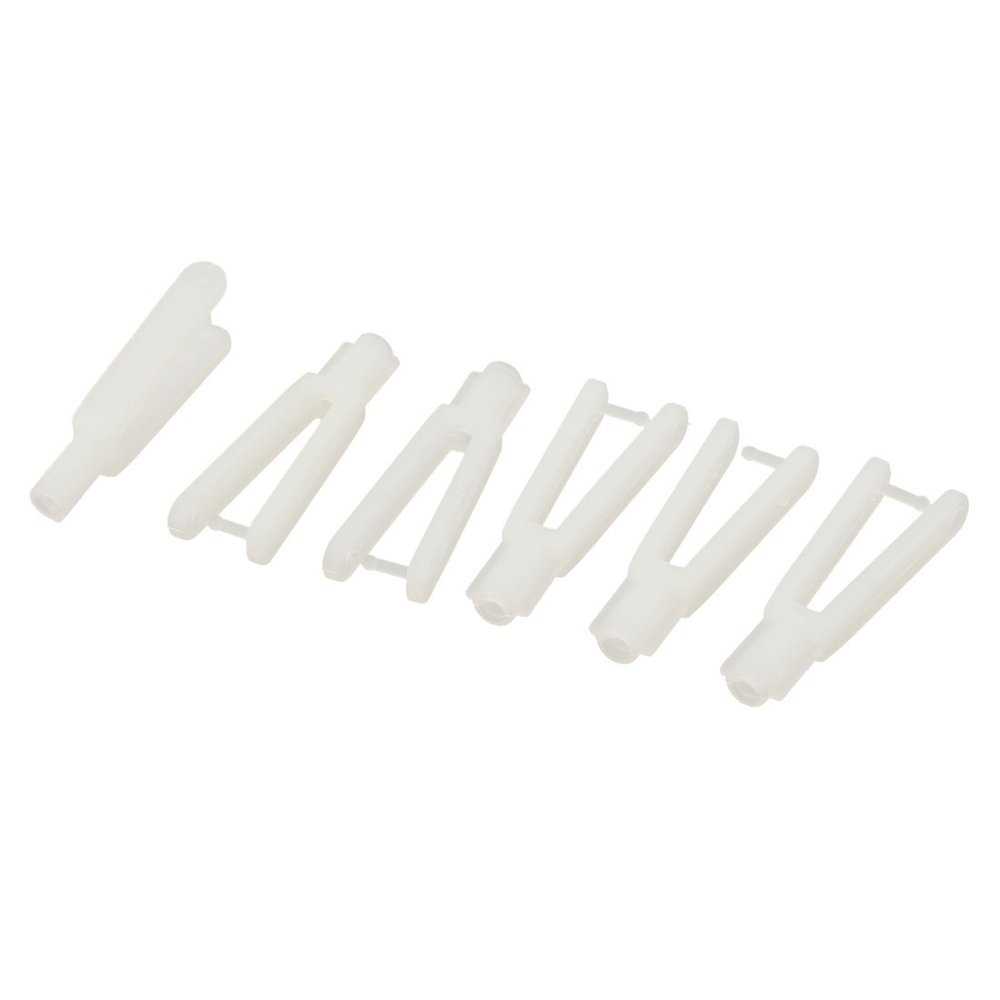 Aexit 6pcs 2mm Electrical equipment Dia Push Rod RC Plane Boat Rudder Helicopter Car Servo Nylon Clevis Clip Linkage