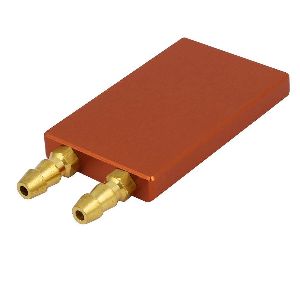 Aexit 5.5cmx2.5cmx0.5cm Double Electrical equipment Ways CNC Water Cooling Plate 2 Nipples for Brushless Electric RC Boat