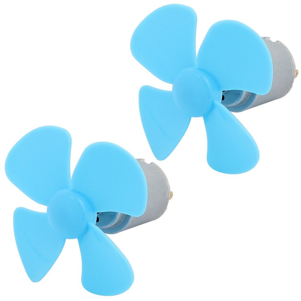 Aexit 2Pcs DC Electrical equipment 3V 17000RPM 0.13A High Torque Motor 4 Vanes 56mm Dia RC Propeller Blue