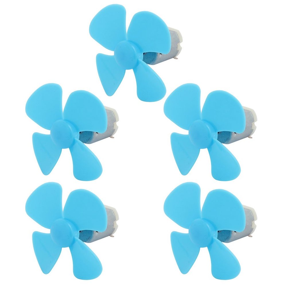 Aexit 5Pcs DC Electrical equipment 1.5V 3800RPM Large Torque Motor 4 Vanes 60mm Dia Propeller Blue for RC