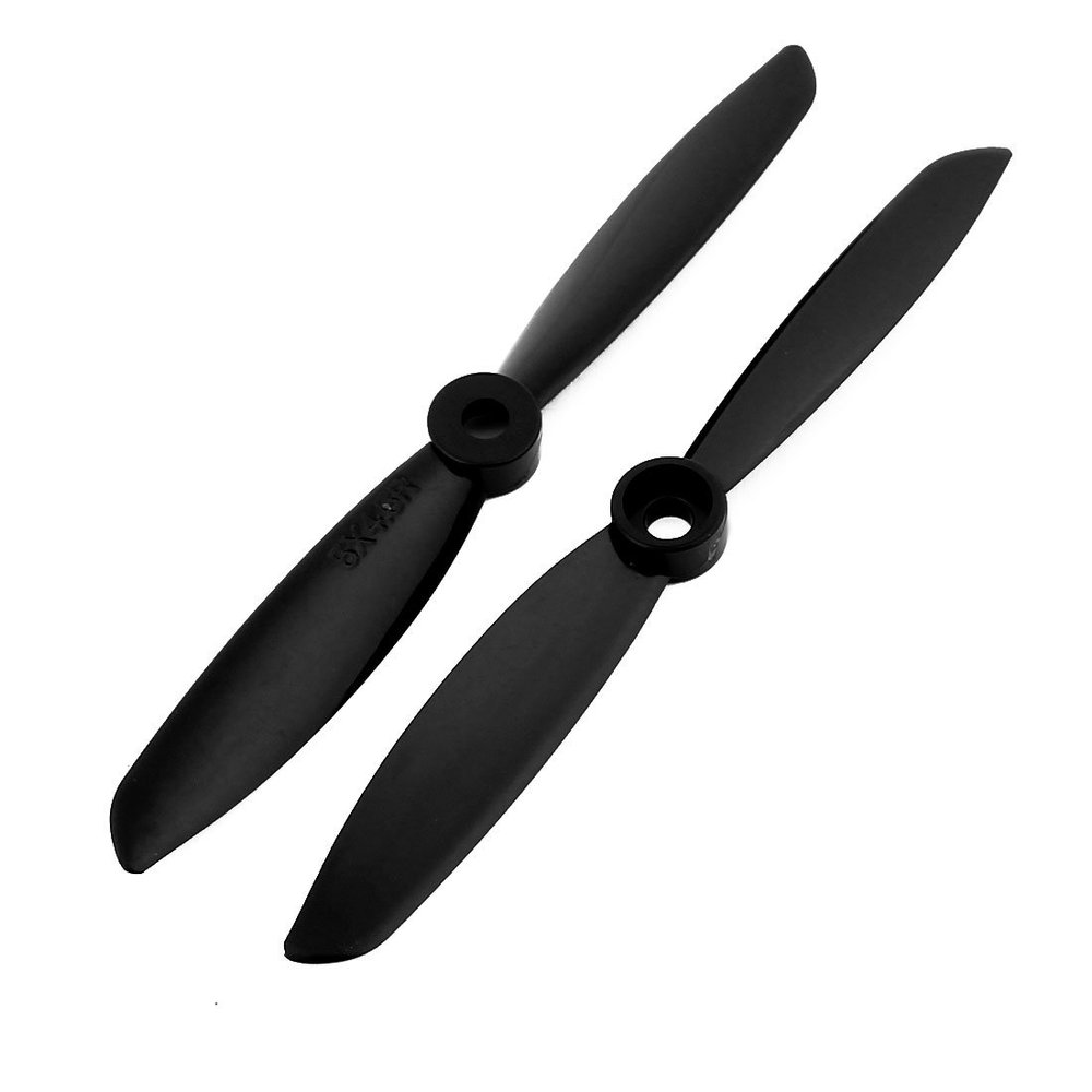 Aexit 2 Pcs Electrical equipment 5 x 4.5 Inches 2-Vanes CW RC Aircraft Propeller Black w Hole Adapter