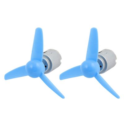 Aexit 2Pcs DC Electrical equipment 1.5V 2000RPM High Torque Motor 3 Vanes 80mm Dia Plastic Propeller Blue