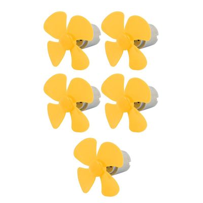 Aexit 5pcs DC6V Electrical equipment 0.13A 12500rpm 56mm Dia 4 Vanes Motor Propeller Yellow for RC Aircraft