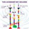 Marble Genius Marble Run Pipe & Sphere Accessory Add-on Set - 10 Pcs Total (4 Pipes, a Ramp, 5 Spheres), Alternating, Straight, & Tubes for Creating Exciting Mazes, Tracks, Runs, and Races view 3