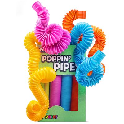 BUNMO Pop Tubes - Sensory Toys - Fidget Toys - Imaginative Play & Stimulating Creative Learning - Hours of Fun for Kids - Tons of Ways to Play - Non-Mouthable Toy 3+ - 8 Pack Large