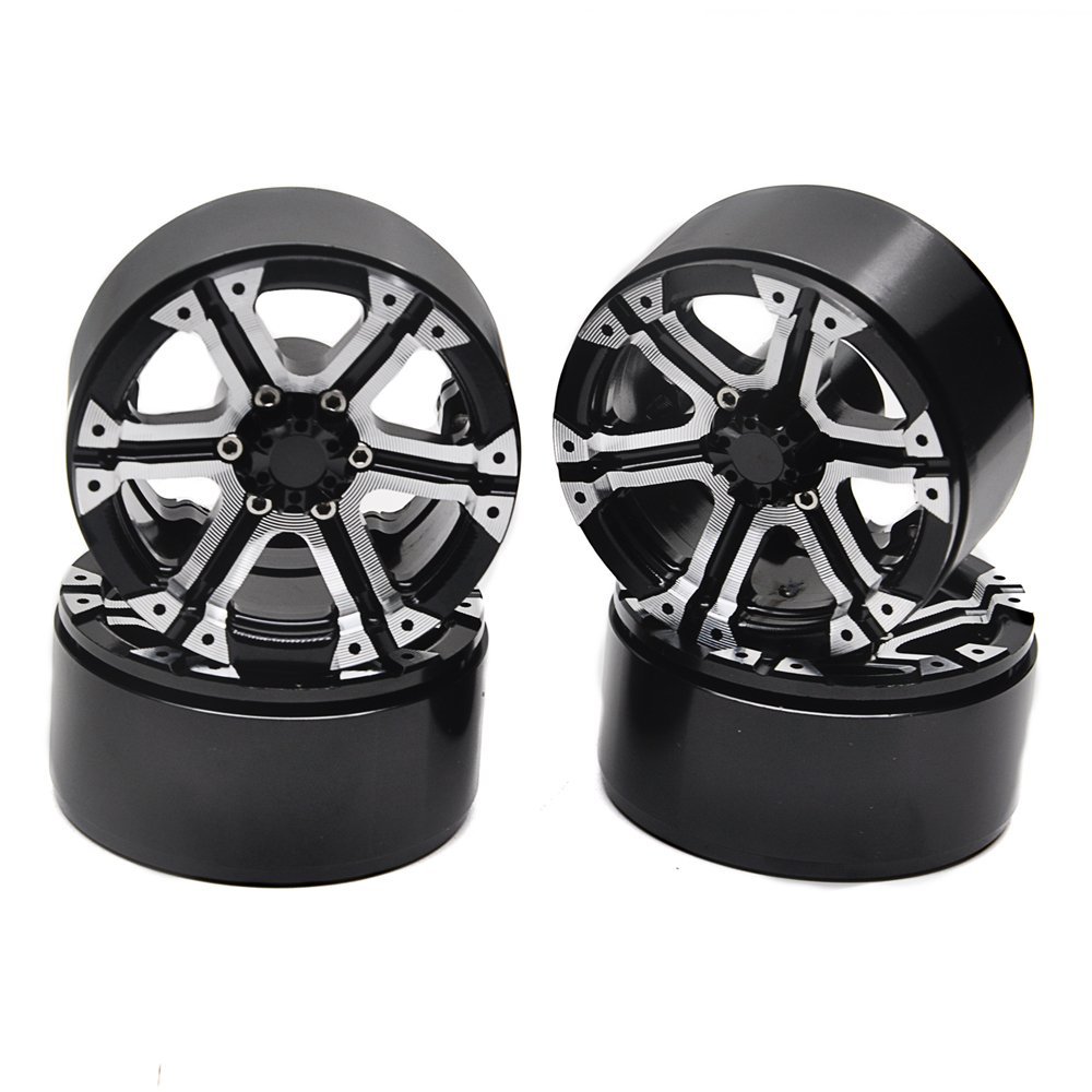 4pcs 6 Spoke Beadlock Alloy 1.9 Wheels Rims for 1:10 RC Crawlers SCX10 CC01