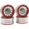 4Pcs 1.9" Aluminum Beadlock Ring Wheel Rims for 1/10 RC Axial SCX10 CC01 D90 D110, Red view 1