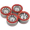 4Pcs 1.9" Aluminum Beadlock Ring Wheel Rims for 1/10 RC Axial SCX10 CC01 D90 D110, Red view 2