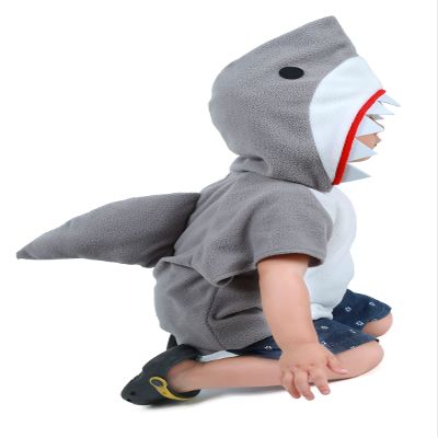 Coskidz Children Shark Costume Fish Grey Pink Yellow Blue Hoodie 3t 4t Boy Girl Halloween Birthday Party (S, Gray)