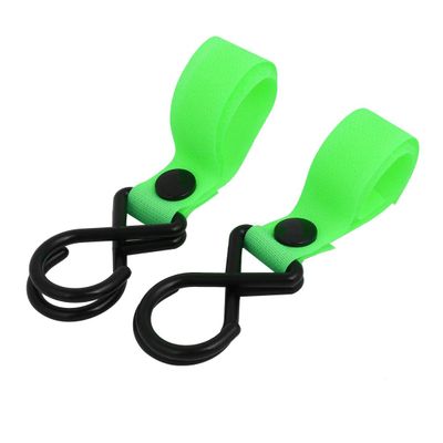 Aexit 2pcs 11lb Civil Equipment Hardware Accessories Capacity Hook Loop Closure Stroller Hanger Fluorescent Green Model:11as603qo698