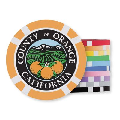 Custom 8 Stripe Poker Chips with Your Photo, Logo or Design - 100 Qty.