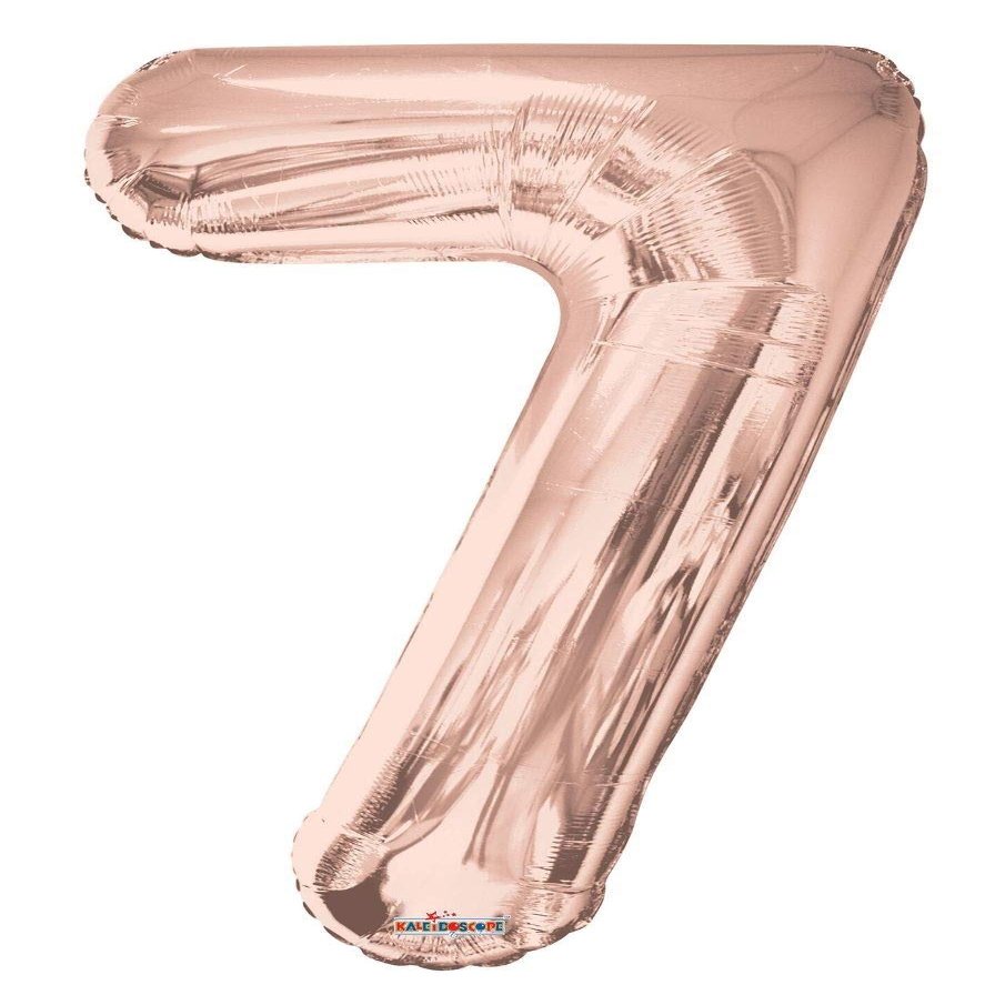 DalvayDelights (1) 34" Number Rose Gold Girl Birthday Party Mylar Balloon (Number 7)
