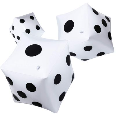 3 Pack Large Inflatable Dice Jumbo Giant Inflatable Dice for Indoor Outdoor Broad Game Ludo Pool Party Favor(12 Inch,White)