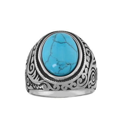 S. Michael Designs Stainless Steel Howlite 7-1/2" Inch Bracelets & Ring Set (6)