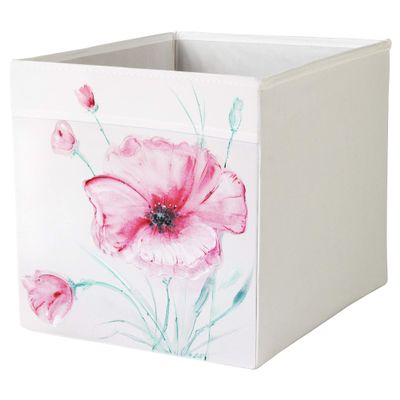 MintShake Hand-painted Custom for IKEA Drona Storage Box Bin Expedit/Kallax Insert for nursery, playroom or office (Poppy Flower)
