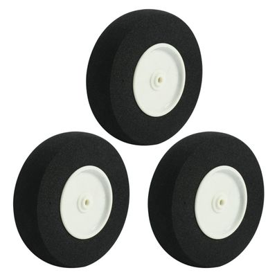 Aexit 3pcs RC Electrical equipment Airplane DIY Assembly Part Super Light Sponge Wheel 65mmx18mm