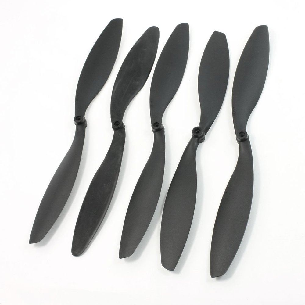 Aexit 5 x Electrical equipment RC Plane Quad Copter 11x4.7 279x119mm 3mm Hole Propellers Props Black