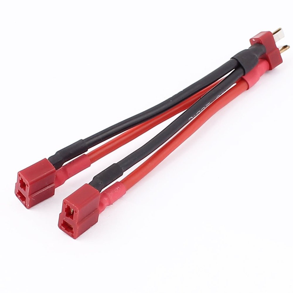 Aexit 14AWG TMale Electrical equipment to 2 T Female Connector Wire Cable for RC Helicopter Battery