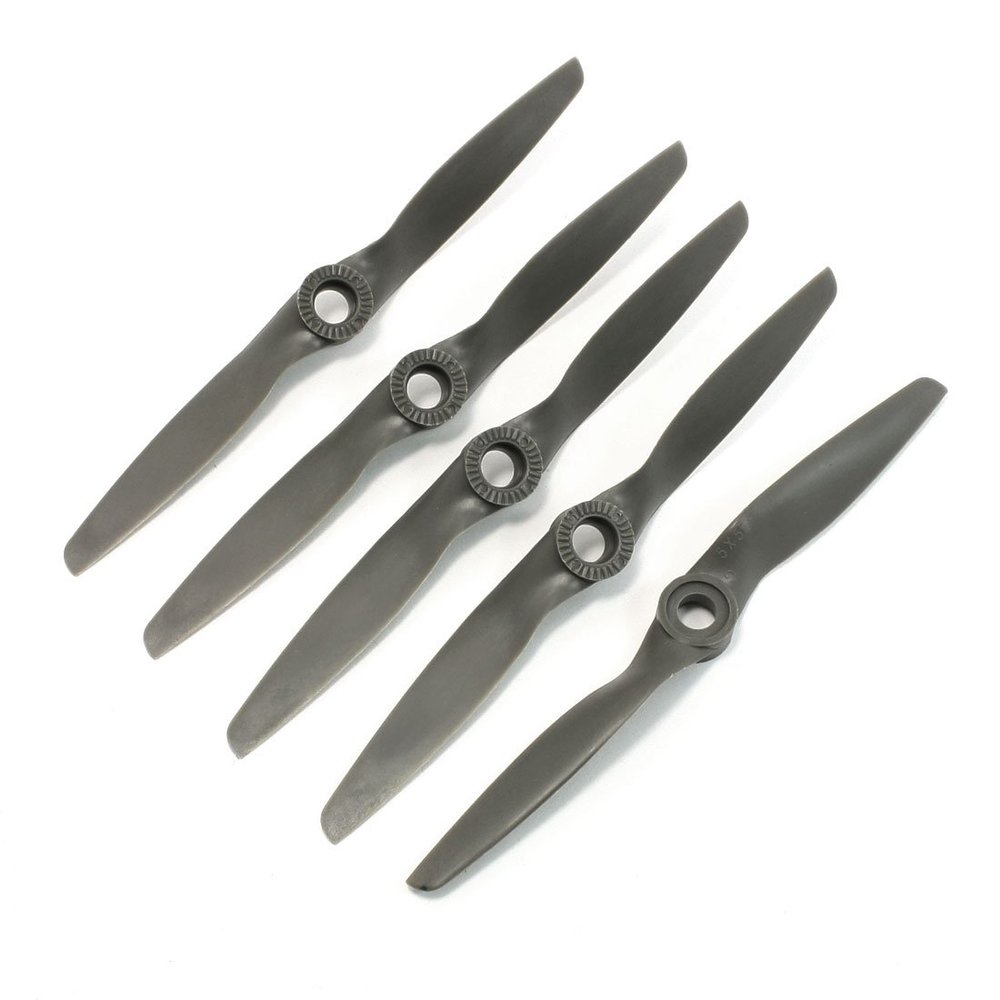Aexit 5Pcs APC Electrical equipment Style 5x5E 2 Vane Propellers w Adapter Rings for RC Airplane