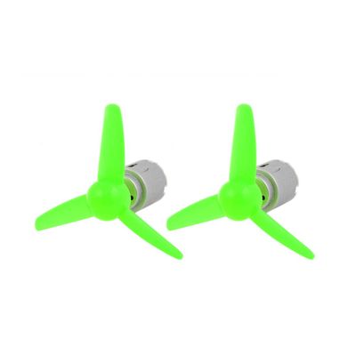 Aexit 2 Pcs Electrical equipment DC 6.0V 0.13A 6600RPM Motor 3-Vanes 80mm Rotary Dia Sharp Propeller Green