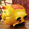 15" Gold Pig Lucky Porcelain Fortune Pig Money Box Piggy Bank view 4