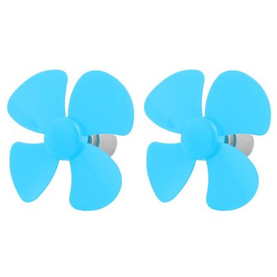 Aexit 2Pcs DC Electrical equipment 1.5V 2000RPM High Torque Motor 4 Vanes 80mm Dia Plastic Propeller Blue