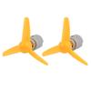 Aexit 2 Pcs Electrical equipment DC 3.0V 0.15A 11000RPM Motor 80mm 3-Vanes Pointed Propeller Yellow view 1