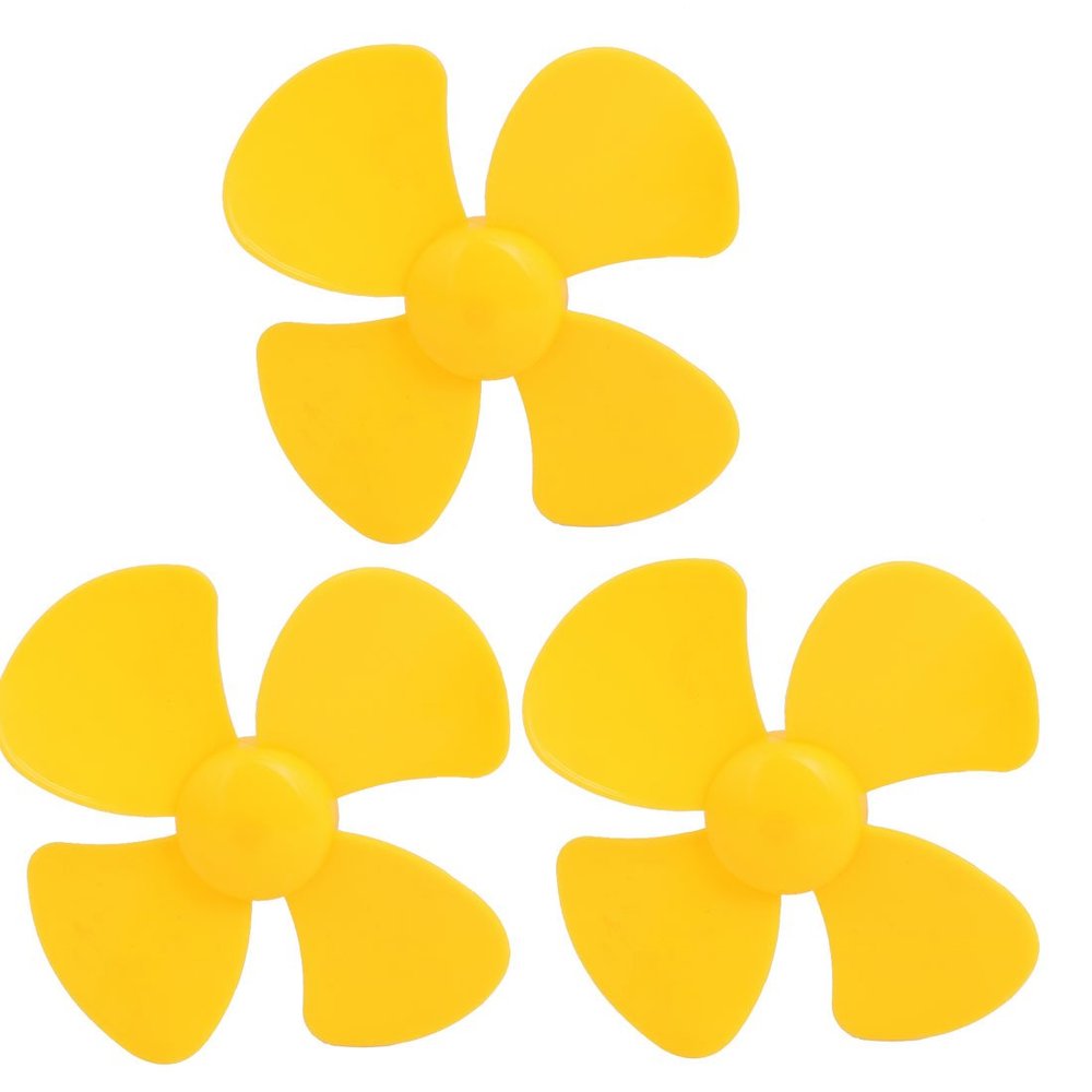 Aexit Brushless Motor Electrical equipment 4 Vanes RC Boat Airplane Propeller DIY 4-inch Dia Yellow 3PCS