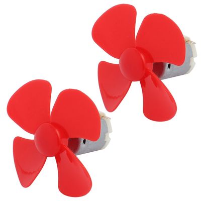 Aexit 2Pcs DC Electrical equipment 1.5V 3800RPM Large Torque Motor 4 Vanes 60mm Dia Propeller Red for RC