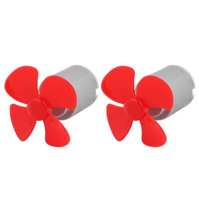 Aexit 2pcs DC Electrical equipment 1.5V 0.13A 2000RPM Strong Force Motor 4 Vanes 40mm Red Propeller for RC Aircraft