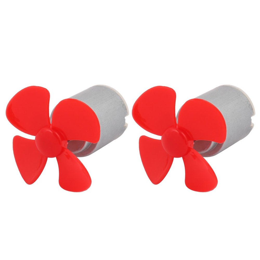 Aexit 2pcs DC Electrical equipment 1.5V 0.13A 2000RPM Strong Force Motor 4 Vanes 40mm Red Propeller for RC Aircraft