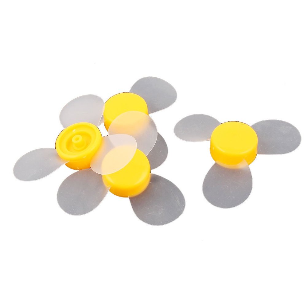 Aexit 4 Pcs Electrical equipment Fan Style Brushless Motor 3 Vanes DIY RC Boat Airplane Propeller Yellow