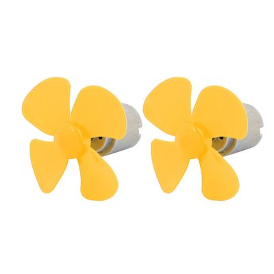 Aexit 2pcs DC6V Electrical equipment 0.13A 12500rpm 56mm Dia 4 Vanes Motor Propeller Yellow for RC Aircraft