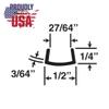 Outwater Plastics Clear 1/2" Rigid Vinyl Clear Plastic U-Channel/C-Channel 46 Inch Lengths (Pack of 3) view 2