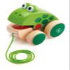 Hape Frog Pull-Along | Wooden Frog Fly Eating Pull Toddler Toy, Bright Colors view 2