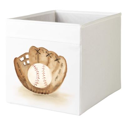 MintShake Hand-Painted Custom for IKEA Drona Storage Box Bin Expedit/Kallax Insert for Nursery, playroom or Office (Baseball)