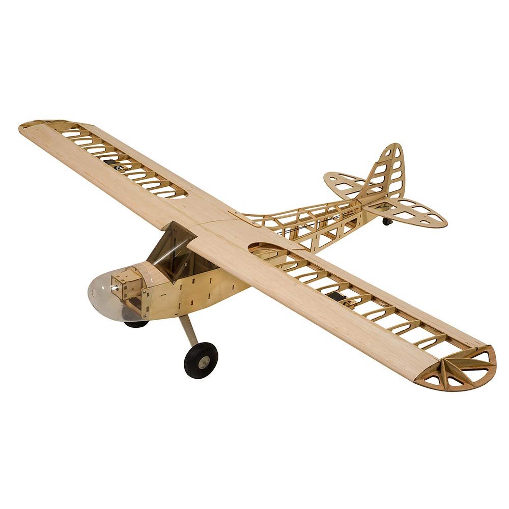 Viloga Piper J-3 Cub Balsa Wood Model Airplane S08 J3, Laser Cutting 46" Wingspan Fly Aircraft Model Kit, DIY RC Plane Kit for Adults
