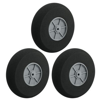 Aexit 3pcs RC Electrical equipment Electric Toys Airplane Sponge Spoke Wheel D75mm H20mm d3mm
