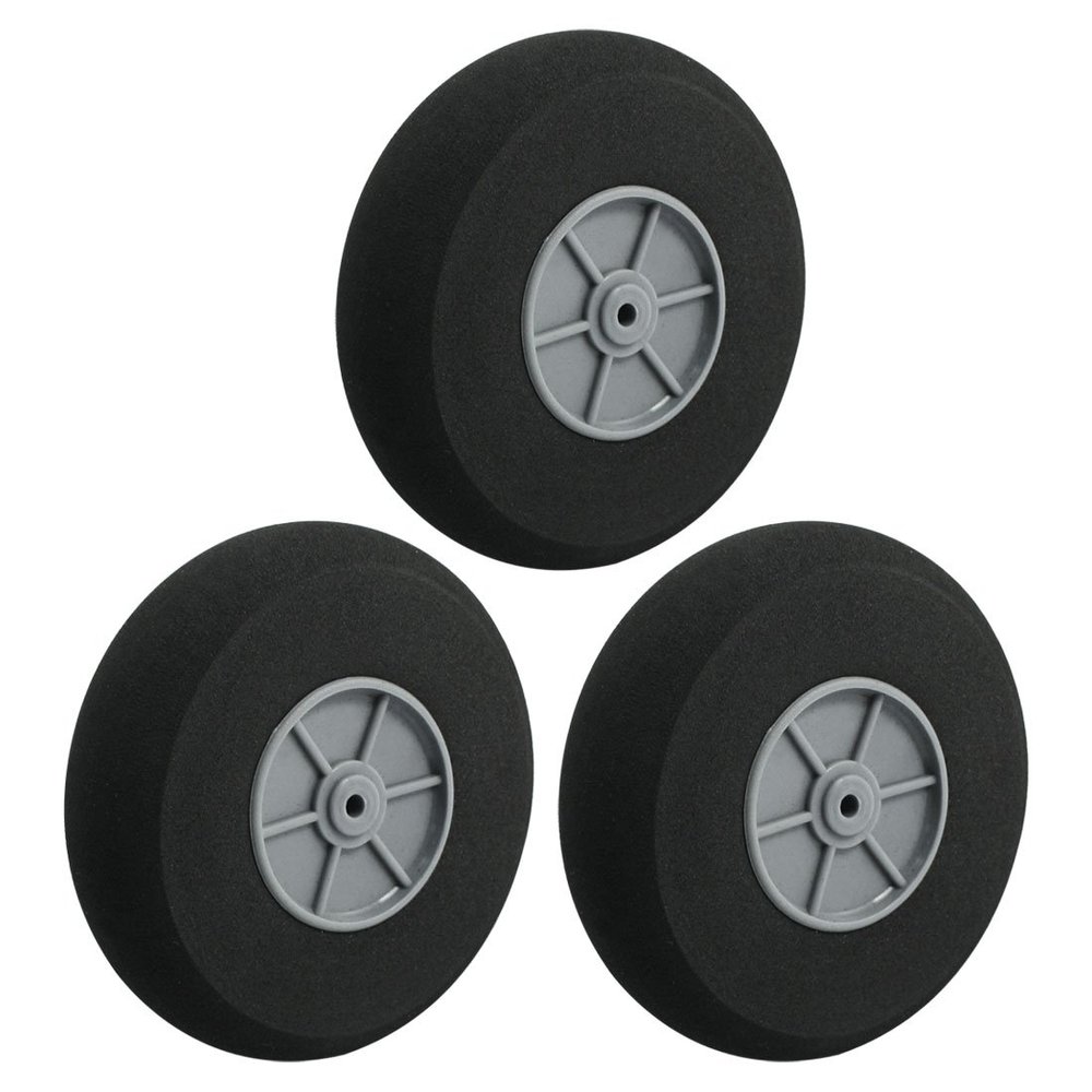 Aexit 3pcs RC Electrical equipment Electric Toys Airplane Sponge Spoke Wheel D75mm H20mm d3mm