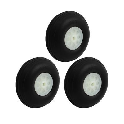 Aexit 3pcs RC Electrical equipment Airplane Spare Parts Nylon Hub PU Spoke Wheel Tire 57mmx22mm